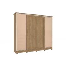 Guarda Roupa 4 Portas de Correr e 4 Gavetas c/ Pés CB03N565 Flex Nogueira/Macadamia ou Verde - Kappesberg Guarda Roupa 4 Portas de Correr e 4 Gavetas c/ Pés CB03N565 Flex Nogueira/Macadamia ou Verde - Kappesberg