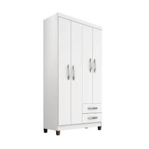 Guarda Roupa 4 Portas e 2 Gavetas Sem Espelho Manchester - Branco FLex - ÉdeCasaMóveis