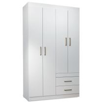 Guarda Roupa 4 Portas e 2 Gavetas Star Branco 120cm