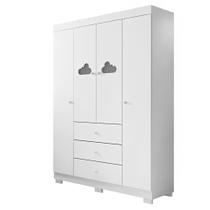 Guarda Roupa 4 Portas e 3 Gavetas Ane Branco Phoenix Baby