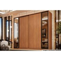 Guarda Roupa 4 Portas e 4 Gavetas c/ 2 Vidros Reflecta Laredo Amendola/Nude Prime TX - Demóbile