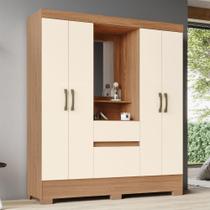 Guarda Roupa 4 Portas Flex 2 Gavetas Com Espelho Briz