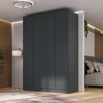 Guarda-Roupa 4 Portas MDF Ravi Cinza/Grafitto Guarda-Roupa 4 Portas MDF Ravi Cinza/Grafitto