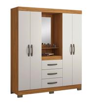 Guarda-Roupa 4 Portas NT 5015 Freijó com Off White - Notável