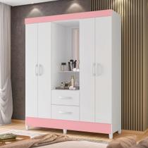 Guarda Roupa 4 Portas Sydney Branco Rosa Guarda Roupa 4 Portas Sydney Branco Rosa