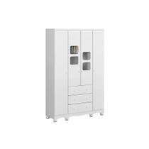 Guarda Roupa 4 Portas Uli c/ e 3 Gavetas Branco - Peroba