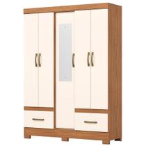 Guarda Roupa 5 Portas Com Espelho 200X146 cm Briz Guarda Roupa 5 Portas Com Espelho 200X146 cm Briz