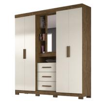 Guarda Roupa 5 Portas com Espelho Eldorado Castanho Wood Baunilha 907391 Moval