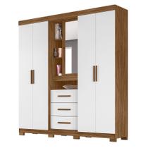 Guarda Roupa 5 Portas com Espelho Eldorado Naturale Branco 907026 Moval