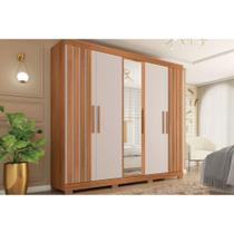 Guarda Roupa 5 Portas e 2 Gavetas c/ Espelho Sophia Lux Freijo/Off White - Caemmun Guarda Roupa 5 Portas e 2 Gavetas c/ Espelho Sophia Lux Freijo/Off White - Caemmun