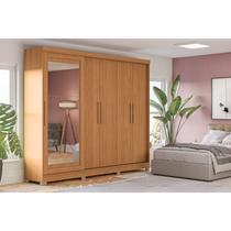 Guarda-roupa 5 Portas e 4 Gavetas com Pés e Espelho Guarda-roupa 5 Portas e 4 Gavetas com Pés e Espelho