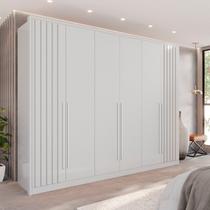 Guarda-roupa 6 Portas 1 Gaveta Anápolis Ripado 100% Mdf
