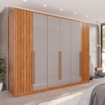 Guarda-roupa 6 Portas 1 Gaveta Anápolis Ripado 100% Mdf