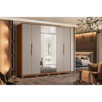 Guarda Roupa 6 Portas (2 c/ Espelho) e 6 Gavetas c/ Pés Atrice Nogueira/Nude - Demóbile Guarda Roupa 6 Portas (2 c/ Espelho) e 6 Gavetas c/ Pés Atrice Nogueira/Nude - Demóbile