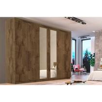 Guarda Roupa 6 Portas (2 c/ Espelho) e 6 Gavetas Oslo Braúna - Europa Guarda Roupa 6 Portas (2 c/ Espelho) e 6 Gavetas Oslo Braúna - Europa