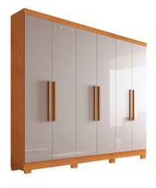 Guarda-Roupa 6 portas 2 Gav - Sergipe-Nature/Off - Bianchi