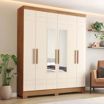 Guarda-roupa 6 Portas 2 Gavetas com Espelho Arthur