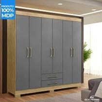 Guarda Roupa 6 Portas 2 Gavetas Para Solteirão Casal Médio Escócia Pérola - Maxel Guarda Roupa 6 Portas 2 Gavetas Para Solteirão Casal Médio Escócia Pérola - Maxel