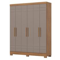 Guarda Roupa 6 Portas 2 Gavetas Vini B369 Nature Avelã - Henn - Briz