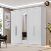 Guarda Roupa 6 Portas 3 Gavetas Com Espelho e Sapateira 100% MDF Glamour