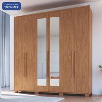 Guarda-roupa 6 Portas 3 Gavetas com Espelho Safira 100% MDF