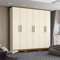 Guarda Roupa 6 Portas 3 Gavetas Lima Henn Off White Nature