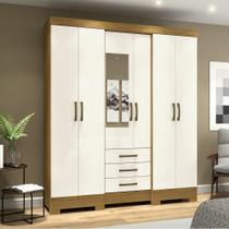 Guarda Roupa 6 Portas 3 Gavetas Mentor Briz Nature Off White