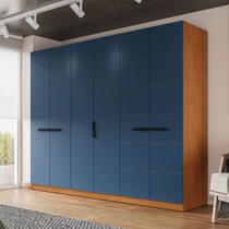 Guarda-Roupa 6 Portas 4 Gavetas 242cm Com Design Sofisticado E Acabamento Em Pintura Uv Em Mdp/mdf Politorno