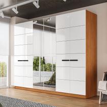 Guarda-Roupa 6 Portas 4 Gavetas 242cm Com Design Sofisticado E Acabamento Em Pintura Uv Em Mdp/mdf Politorno