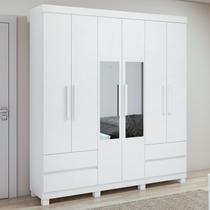 Guarda-Roupa 6 Portas 4 Gavetas Argus com Espelho e com Pés Guarda-Roupa 6 Portas 4 Gavetas Argus com Espelho e com Pés