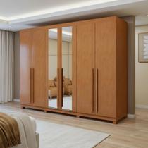 Guarda-roupa 6 Portas 4 Gavetas Bertha com Espelho e com Pés