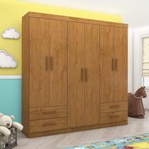 Guarda-roupa 6 Portas 4 Gavetas Infantil Perola Cinamomo Guarda-roupa 6 Portas 4 Gavetas Infantil Perola Cinamomo