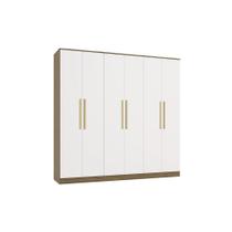 Guarda-roupa 6 Portas 4 Gvt Kappesberg Adapt Nogueira-branco Guarda-roupa 6 Portas 4 Gvt Kappesberg Adapt Nogueira-branco