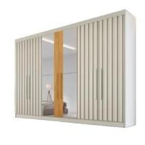 Guarda Roupa 6 Portas 4 Portas Ripadas Potente com Espelho MDF Móveis Europa Moveis Europa Guarda Roupa 6 Portas 4 Portas Ripadas Potente com Espelho MDF Móveis Europa Moveis Europa