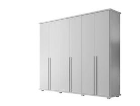 Guarda-Roupa 6 Portas 5 Gavetas Estrela Branco RV Móveis