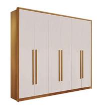 Guarda Roupa 6 Portas 6 Gavetas 100% MDF Anápolis - Móveis Valverde - Off White/Cinamomo