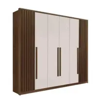 Guarda Roupa 6 Portas 6 Gavetas 100% MDF Anápolis Ripado Montagem Inteligente - Móveis Valverde - Off White/New Canion