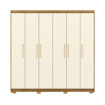 Guarda-roupa 6 Portas 6 Gavetas 100% Mdf Recife Nature-champagne Guarda-roupa 6 Portas 6 Gavetas 100% Mdf Recife Nature-champagne