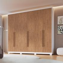 Guarda-Roupa 6 Portas 6 Gavetas Brescia Marrom/Branco Line/Cedro