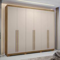 Guarda-Roupa 6 Portas 6 Gavetas com Maleiro interno Dubai Majestic Nature/Fendi 100% MDF - Vila Rica