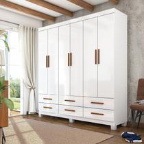 Guarda-roupa 6 Portas 6 Gavetas com Pés Denver