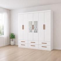 Guarda Roupa 6 Portas 6 Gavetas e Espelho Unique -Grand Line Guarda Roupa 6 Portas 6 Gavetas e Espelho Unique -Grand Line