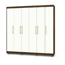 Guarda-roupa 6 portas 6 Gavetas elegante Imbuia/Champ-SE - Sete Estrela Decorações