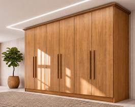 Guarda-Roupa 6 Portas 6 Gavetas Leblon Marrom/Cinamomo Guarda-Roupa 6 Portas 6 Gavetas Leblon Marrom/Cinamomo