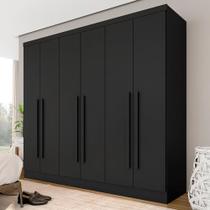 Guarda Roupa 6 Portas Casal Mayra Preto - Móveis Arapongas - A Móveis Arapongas