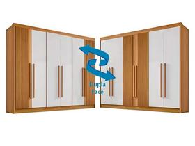 Guarda-Roupa 6 Portas Cinamomo/Off White Athos Ripado 2.78 D'Doro