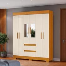 Guarda Roupa 6 portas Com Espelho 2 gavetas ACP Maya Roupeiro médio - acp Moveis Guarda Roupa 6 portas Com Espelho 2 gavetas ACP Maya Roupeiro médio - acp Moveis