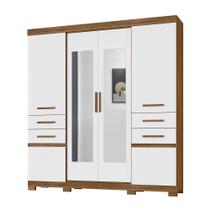 Guarda Roupa 6 Portas com Espelho Aracaju Naturale Branco 906026 Moval