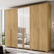Guarda-Roupa 6 Portas com Espelho com 5 Gavetas Internas 1 com Divisória e Maleiro Estrela Marrom/Cinamomo Guarda-Roupa 6 Portas com Espelho com 5 Gavetas Internas 1 com Divisória e Maleiro Estrela Marrom/Cinamomo
