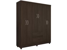 Guarda Roupa 6 Portas com Pés Flash II Ébano Touch 62920 Demóbile Guarda Roupa 6 Portas com Pés Flash II Ébano Touch 62920 Demóbile